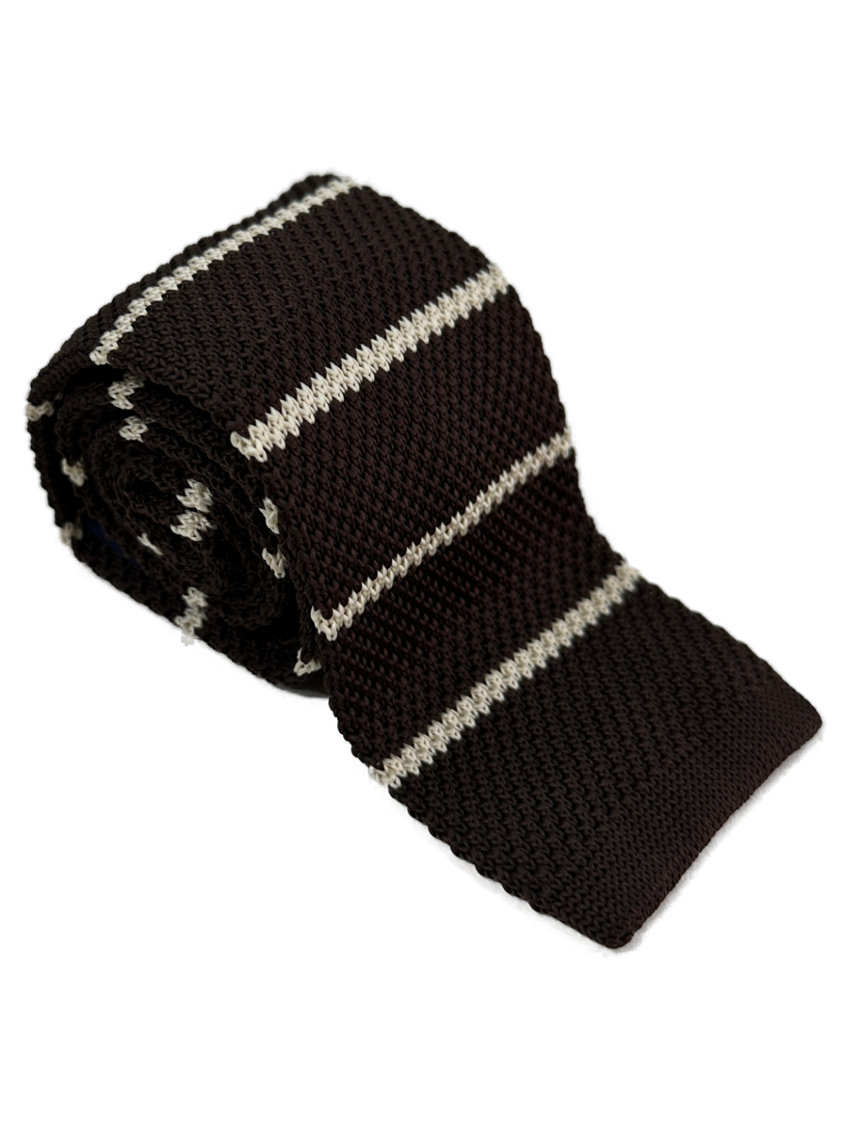 Stripe knitted tie - Brown