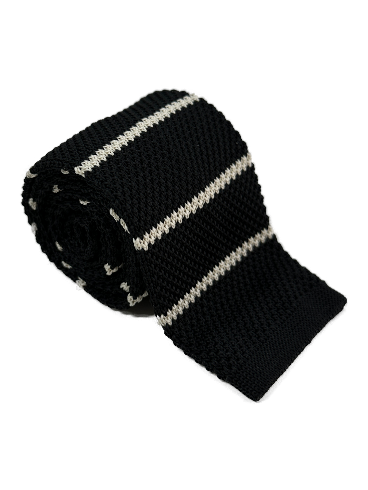 Stripe knitted tie - Black