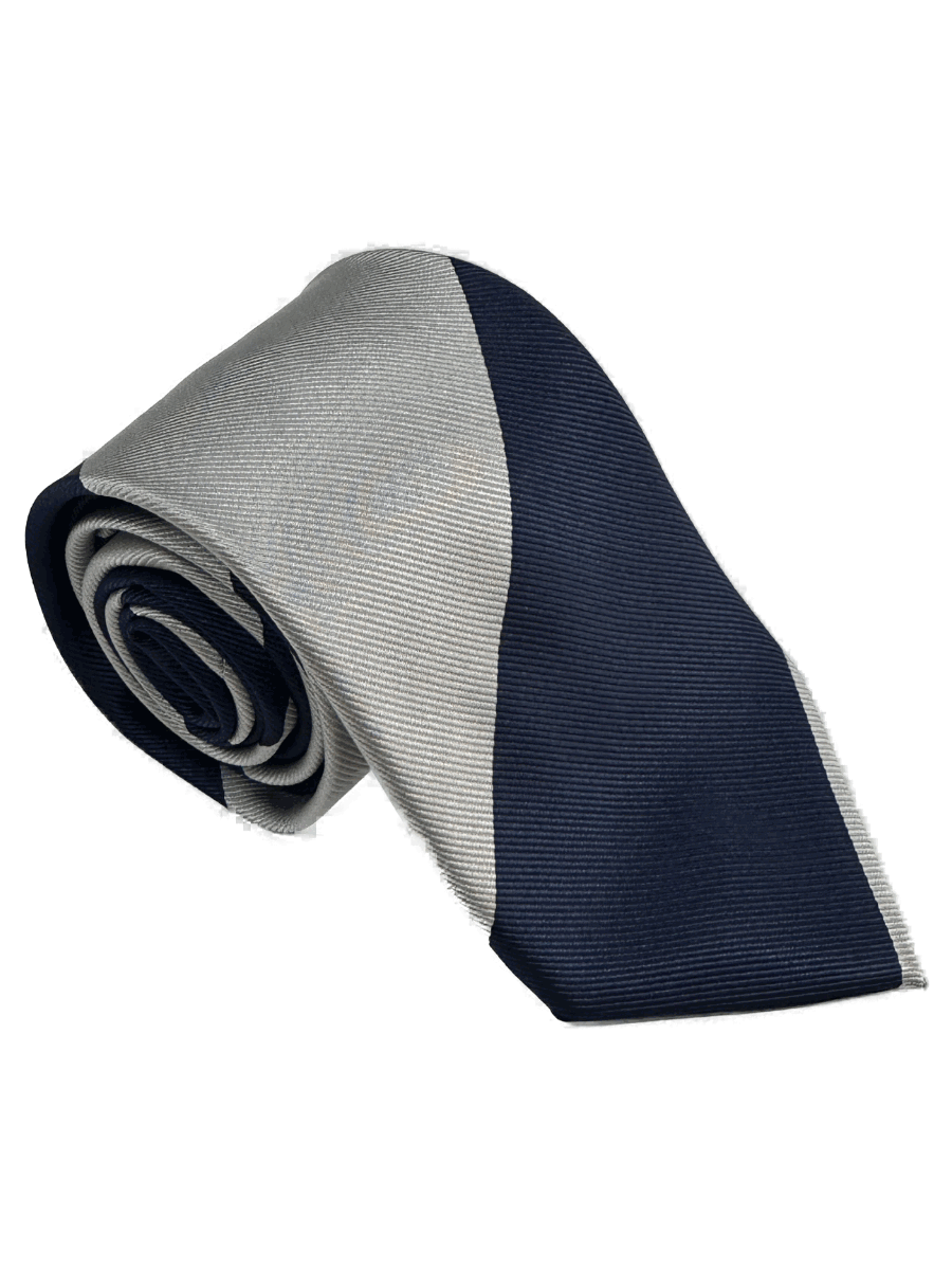Block stripe tie - Grey&amp;Navy