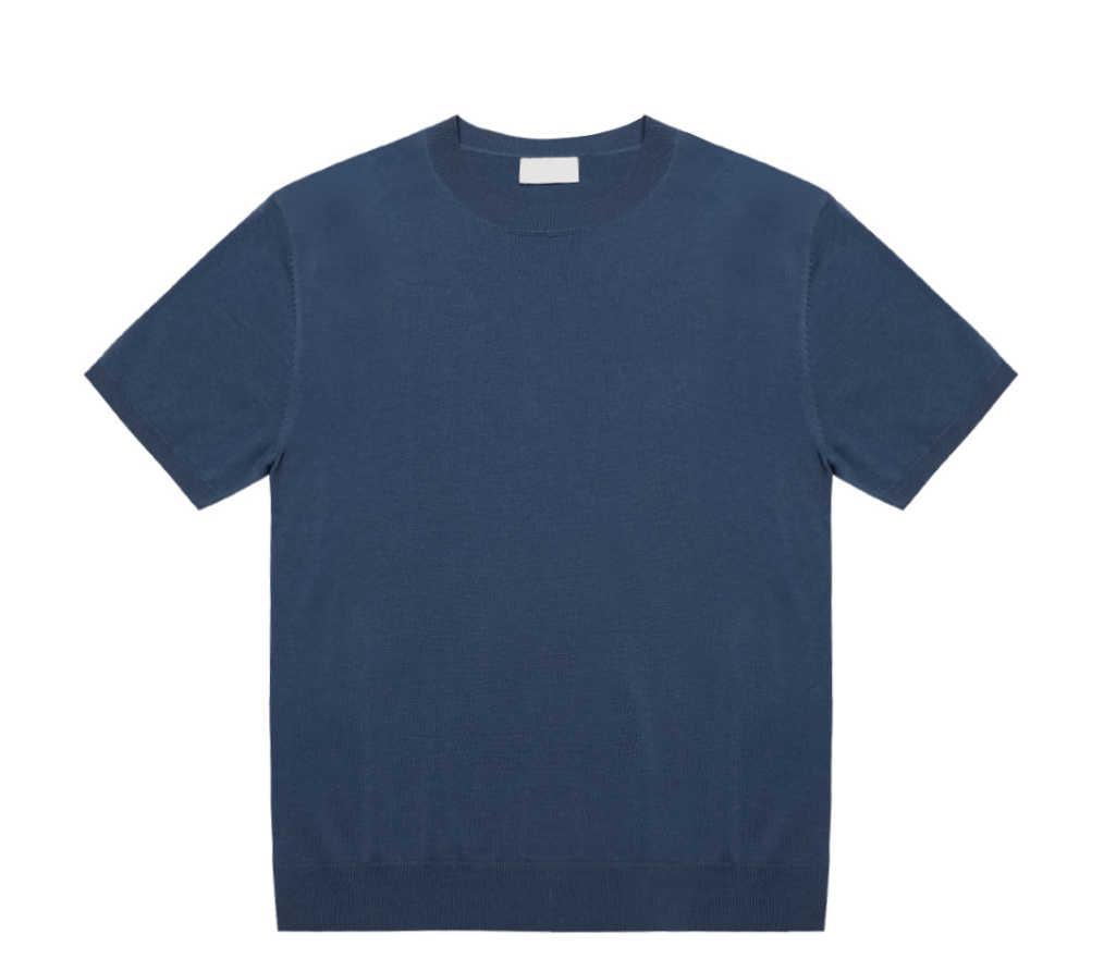 반팔 티셔츠 네이비블루 색상 이미지-S1L44