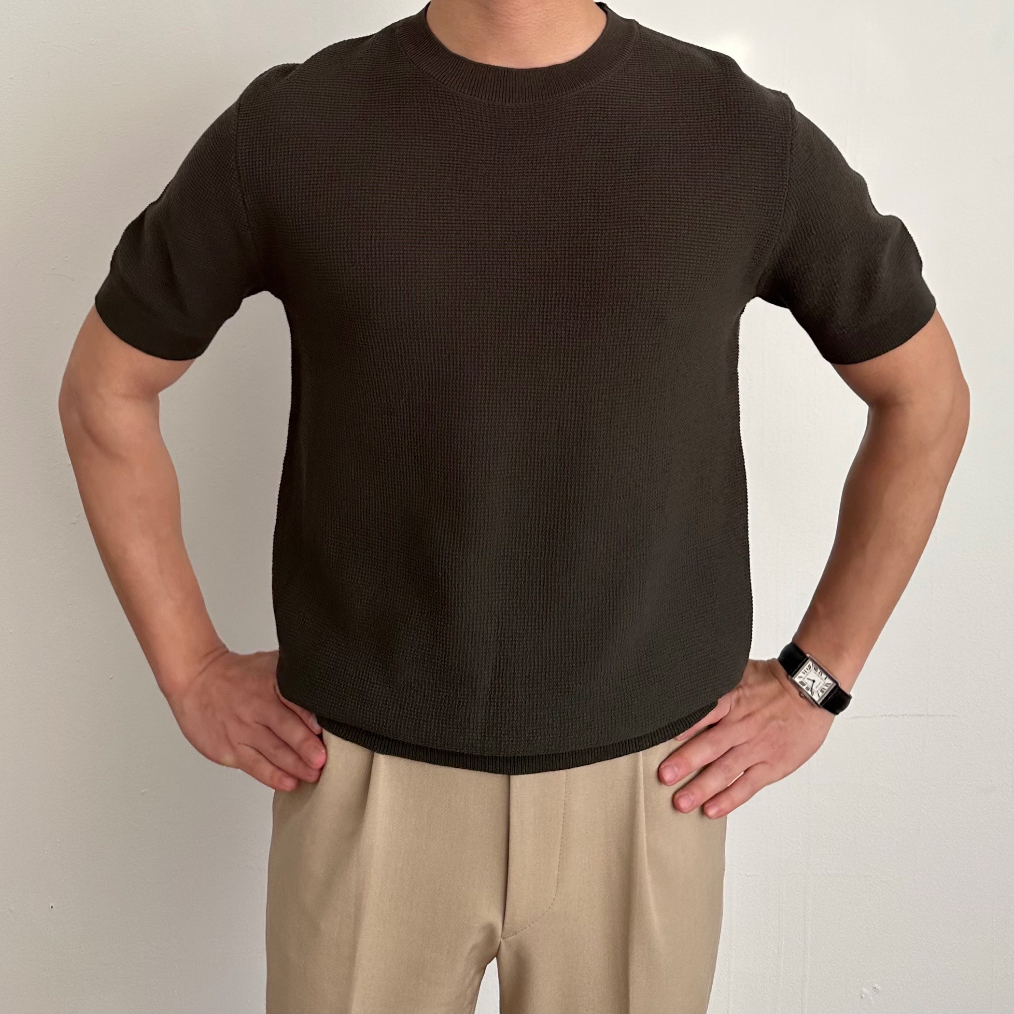 반팔 티셔츠 모델 착용 이미지-S1L41